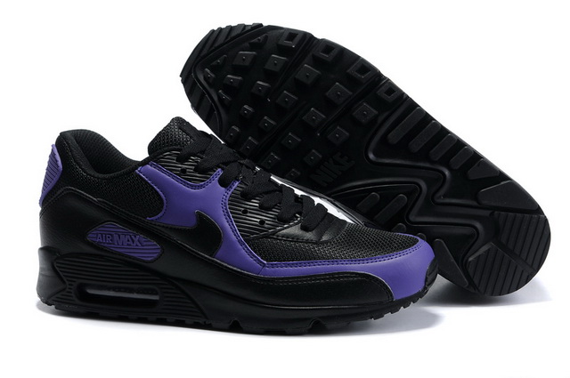 Mens Nike Air Max 90 Mesh Black Purple Shoes - Click Image to Close